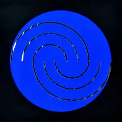 Milan Dobeš, Modrý kruh, okolo 1970, reflexná fólia, koláž na papieri