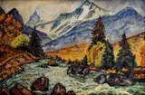 Jaroslav Votruba, Potok v Tatrách, okolo 1940, olej na kartóne