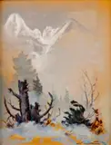 Ľudovít Križan, Hmlistý deň pod Lomnickým štítom, 1949, pastel na papieri