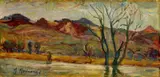 Koniec leta by Mária Medvecká, okolo 1970, olej na kartóne, sold Oct 2009