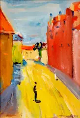 Ladislav Čemický, Postava v meste, 1938, tempera, akvarel na papieri