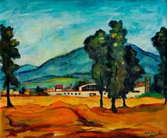 Eugen Lehotský, Západoslovenská krajina, 1950, olej na plátne