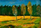 Jozef Chovan, Tri topole, 1976, olej na kartóne