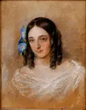 Peter Michal Slavomil Bohúň, Portrét mladej ženy s kvetom, 1879, pastel na kartóne