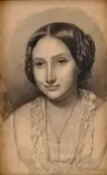 Jozef Božetech Klemens, Portrét ženy, 1874, lavírovaná kresba ceruzou na papieri