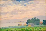 Nándor, ferdinand & Katona, Chatky pri Balatone, okolo 1910, olej na kartóne