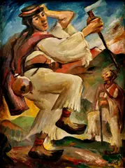 Jozef Ilečko, Tancujúci zbojník, okolo 1930, olej na kartóne