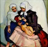 Jozef Ilečko, Rodina, okolo 1935, olej na plátne