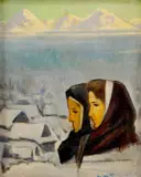 Do kostola by Imro Weiner-Kráľ, okolo 1965, olej na plátne, sold Oct 2009