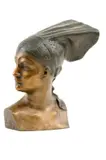 Július Bártfay, Hlava ženy s rohovou šatkou, 1960, bronz