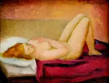 Štefan Bednár, Ležiaci akt, 1938, olej na dreve