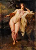 Miklós Mihalovits, Stojaci akt, 1919, olej na plátne