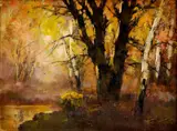 László Kézdi-Kovács, V brezovom lese, okolo 1920, olej na plátne