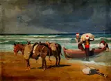 Béla Juszkó, Priekupníci pri mori, okolo 1920, olej na plátne
