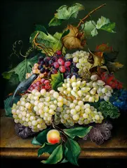 J. G. Steinberg, Zátišie s hroznom, 1840, olej na plátne
