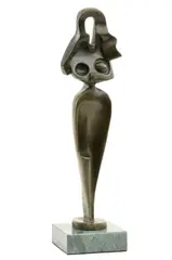 Alexander Archipenko, Postava ženy, 1917 (neskoršia edícia), bronz, mramorový podstavec