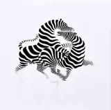 Viktor Vasarely, Zebry VI. (biele), okolo 1970, serigrafia na papieri