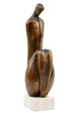 Paľo Tóth, Sediaci akt, okolo 1970, bronz, mramorový podstavec