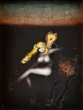 Vladimír Kompánek, Únos, 1982, tempera na sololite