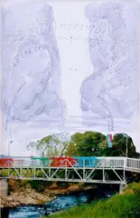 Figusch Wiliam Bartoš Peter, Memento po búrke nad Ipľom, 2009, kombinácia techník na papieri