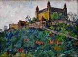 Kasatkin, Pohľad na Bratislavský hrad, okolo 1960, olej na kartóne
