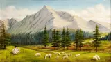 Štefan Petic, Tatry - Kriváň, 1955, olej na plátne
