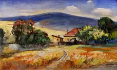 Jozef Fabini, Východoslovenská krajina, okolo 1970, olej na sololite