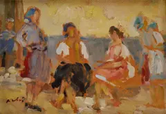 Andrej Doboš, Ženy, 1960, olej na kartóne