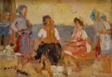 Andrej Doboš, Ženy, 1960, olej na kartóne