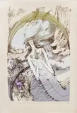 Augustínová Božena, Podrž si lúčnu rosu v dlaniach, 1989, serigrafia, kombinácia techník na papieri