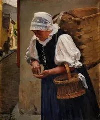 skutetzky & Dominik Skutecký, Predavačka, 1895, olej na plátne
