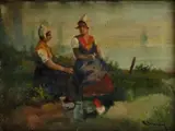 István, stefan & Burchard-bélaváry, Bretónky, okolo 1910, olej na plátne