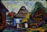 Liptovská chalúpka by Janko Alexy, okolo 1955-60, pastel na papieri, sold Jun 2009