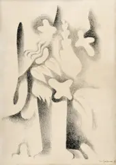 Kytica by Mikuláš Galanda, 1936, uhol na papieri, sold Jun 2009