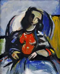 Viliam Chmel, Sediaca žena, okolo 1941, olej na plátne