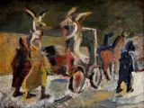 Viliam Chmel, Kočovný cirkus, 1944, olej na plátne
