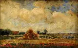 Ignác Ujváry, Žatva, okolo 1920, olej na kartóne