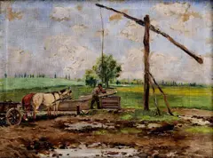 József Csillag, Výjav z pusty, 1938, olej na plátne