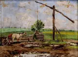 József Csillag, Výjav z pusty, 1938, olej na plátne
