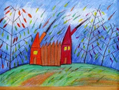 Roman Pčolár, Jesenný pokoj, 2009, pastel na papieri