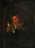 Nicolaes van Haeften, Muž s fajkou, okolo 1710, olej na dreve