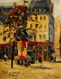 Michel Soutine, Montmartre, okolo 1960, olej na kartóne