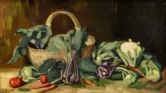 F. Salia, Zeleninové zátišie, okolo 1950, olej na plátne