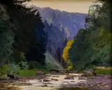 Roman Havelka, Pri horskom potoku, 1924, olej na plátne