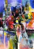 Marián Komáček, Sediaca, 2009, akryl na plátne