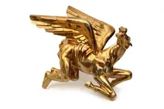 Tibor Bártfay, Pegas, okolo 1990, bronz (technika strateného vosku), zlátenie
