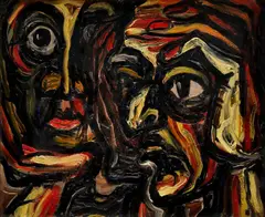 Stanislav Filko, Hlavy, 1957, olej na plátne