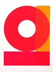 Miloš Urbásek, Alfa a Omega, 1973, farebná serigrafia na papieri