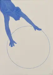 Martin Derner, Dotyk, 2008, linoryt na papieri