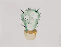 Erik Binder, Kaktus II., 2009, akvarel na papieri